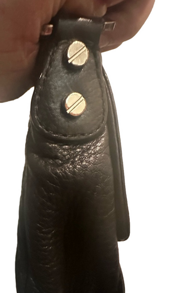 Tory Burch Black Leather Crossbody Purse Adjustable Chain Link Strap, imperfect - Picture 6 of 11